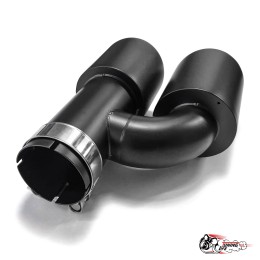 Насадка на глушитель двойная h внутр. черный мат. левая со скосом 63 - 89