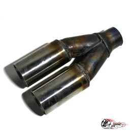 Насадка на глушитель раздвоенная №4 ровная под вырез бампера 51