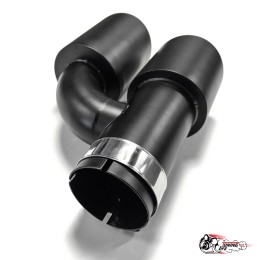 Насадка на глушитель двойная h внутр. черный мат. правая со скосом 63 - 89
