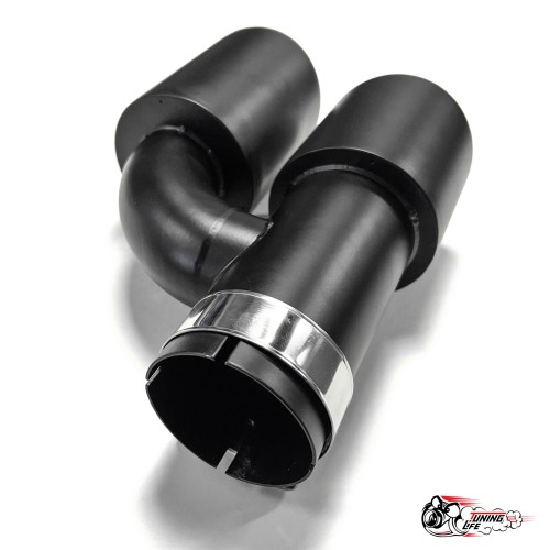 Насадка на глушитель двойная h внутр. черный мат. правая со скосом 63 - 89