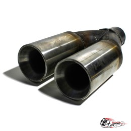 Насадка на глушитель раздвоенная №4 ровная под вырез бампера 51