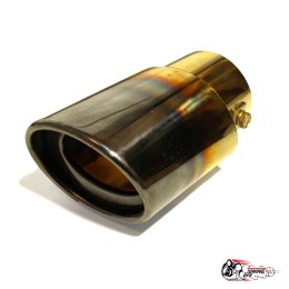 Насадка на глушитель универсальная овальная золото с темным опалом (Выход 80х60мм)