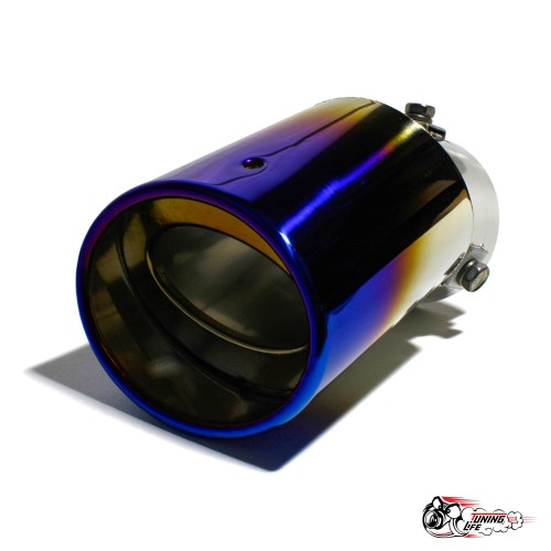 Насадка на глушитель универсальная овальная с опалом под бампер (Выход 80х60мм)