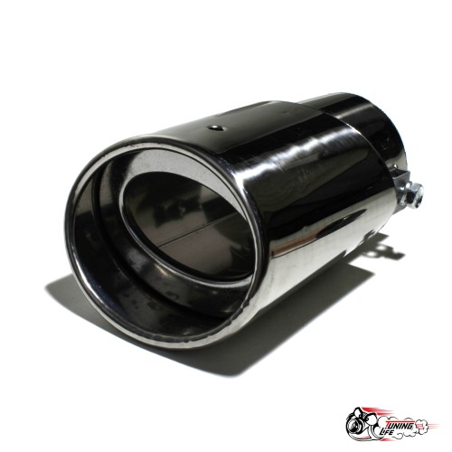 Насадка на глушитель универсальная овальная серебро (Выход 80х60мм)