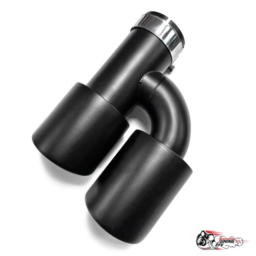 Насадка на глушитель двойная h внутр. черный мат. правая со скосом 63 - 89