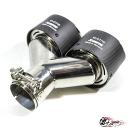 насадка на глушитель Акрапович двойная ровная мат V2 Ф102