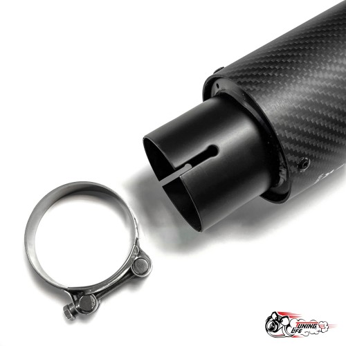 Насадка на глушитель черный мат. Акрапович обрезаннаяя мат. карбон Ф 63-89