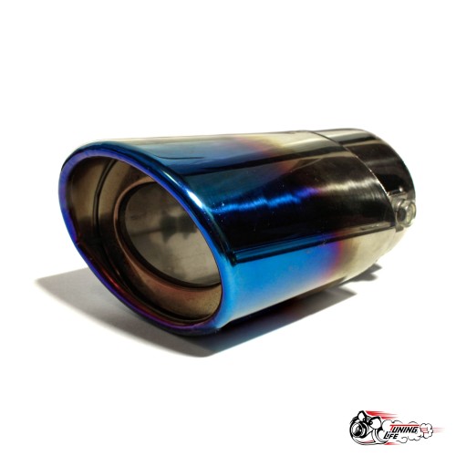 Насадка на глушитель универсальная овальная с опалом (Выход 80х60мм)