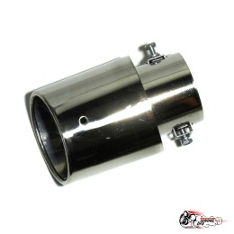 Насадка на глушитель универсальная овальная серебро (Выход 80х60мм)