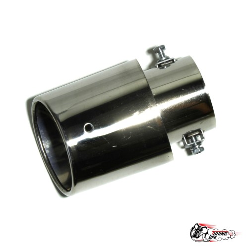 Насадка на глушитель универсальная овальная серебро (Выход 80х60мм)