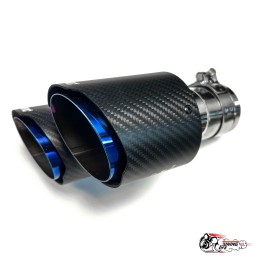 Насадка на глушитель двойная Y Акрапович правая обрезанная со скосом мат 63 - 89 ОПАЛ