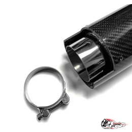 Насадка на глушитель НЕРЖ. М стиль карбон глянец 63 - 89 короткая (скрытое крепление)