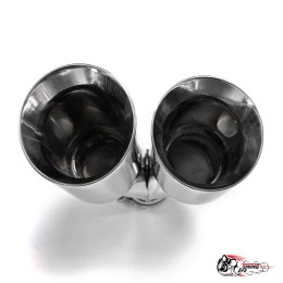 Насадка на глушитель двйоная Y НЕРЖ. правая со скосом 63 - 89