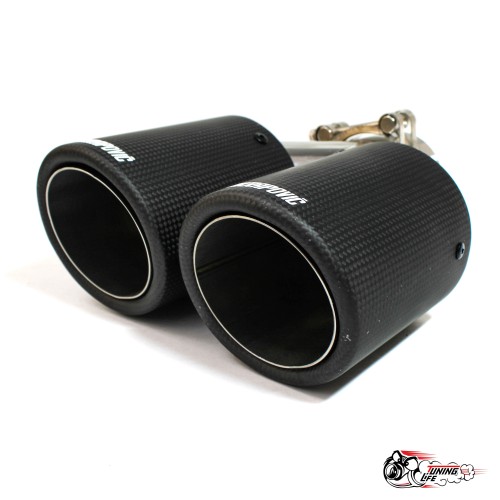 Насадка на глушитель Акрапович двойная ровная мат V1 Ф89