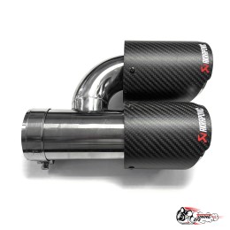 Насадка на глушитель двойная h внутр. Акрапович левая обрезанная со скосом мат 63 - 89