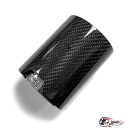 Насадка на глушитель НЕРЖ. М стиль карбон глянец 63 - 89 короткая (скрытое крепление)