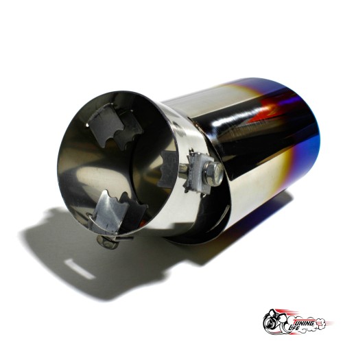 Насадка на глушитель универсальная овальная с опалом под бампер (Выход 80х60мм)