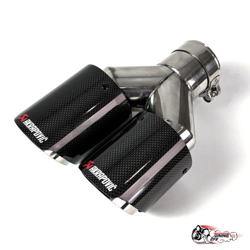 Насадка на глушитель Akrapovic Style Y (правая, глянец, 2х89mm)