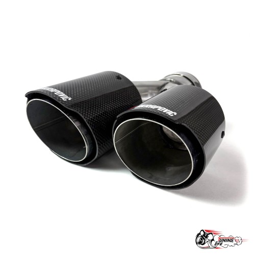 Насадка на глушитель Akrapovic Style Y (правая, глянец, 2х89mm)