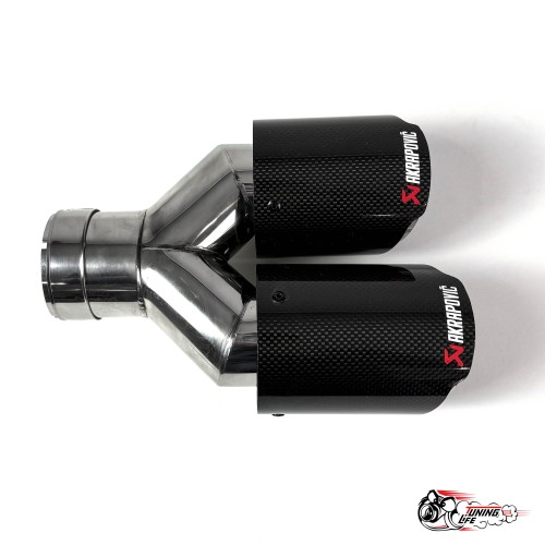 Насадка на глушитель Akrapovic Style Y (правая, глянец, 2х89mm)