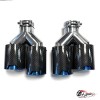 Насадки на глушитель двойные Y НЕРЖ. М стиль карбон глянец прав + лев со скосом 63 - 89 ОПАЛ КОМПЛЕТ