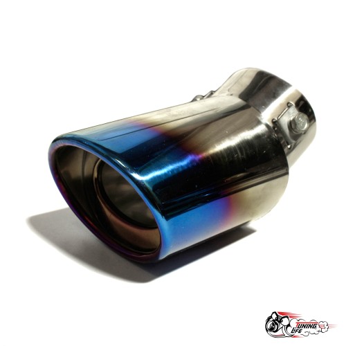 Насадка на глушитель универсальная овальная с опалом под бампер (Выход 80х60мм)