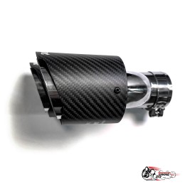 Насадка на глушитель двойная h наруж. Акрапович правая обрезанная со скосом мат 63 - 89