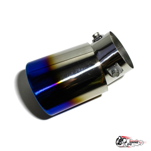 Насадка на глушитель универсальная овальная с опалом под бампер (Выход 80х60мм)