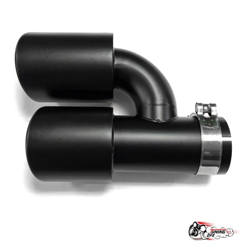 Насадка на глушитель двойная h внутр. черный мат. левая со скосом 63 - 89