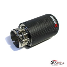 Насадка на глушитель НЕРЖ. Акрапович с закруглением мат. карбон Ф 63-89