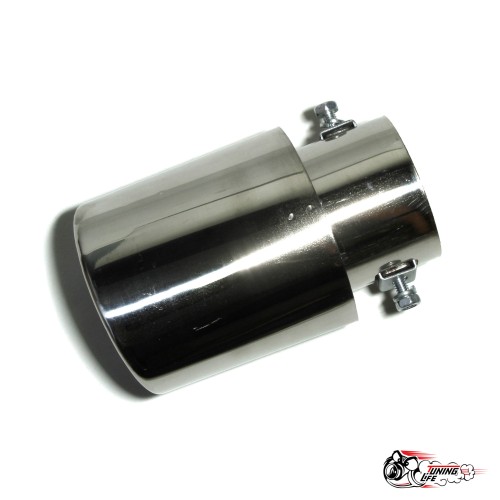 Насадка на глушитель универсальная овальная серебро (Выход 80х60мм)