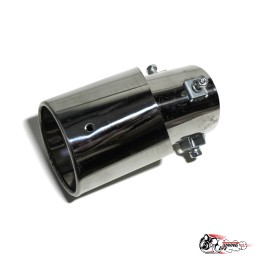 Насадка на глушитель универсальная овальная серебряная под бампер (Выход 80х60мм)