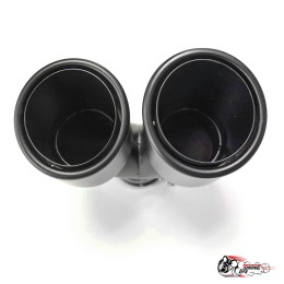 Насадки на глушитель двойные h внутр. черный мат. левая + правая со скосом 63 - 89 КОМПЛЕКТ