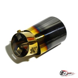 Насадка на глушитель универсальная овальная золото с темным опалом под бампер (Выход 80х60мм)