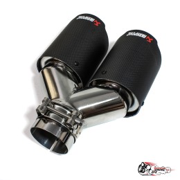 Насадка на глушитель Акрапович двойная ровная мат V2 Ф89