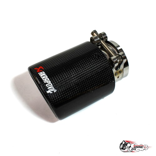 Насадка на глушитель НЕРЖ Акрапович с закруглением глянец Ф 63-89