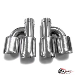 Насадки на глушитель двойные h наруж. НЕРЖ. прав + лев со скосом 63 - 89 КОМПЛЕКТ