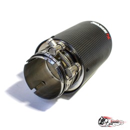 Насадка на глушитель НЕРЖ. Акрапович с закруглением мат. карбон Ф 63-89