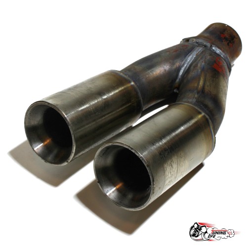 Насадка на глушитель раздвоенная № 4 без выреза бампера ровная 51