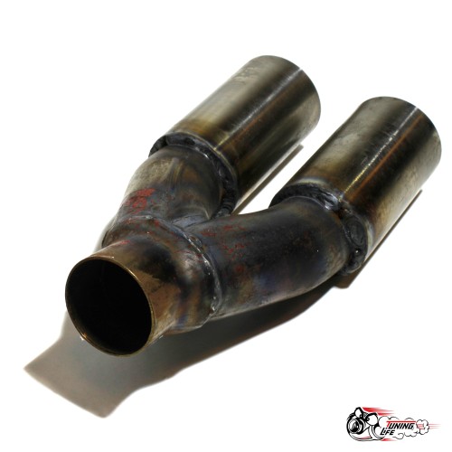 Насадка на глушитель раздвоенная № 4 без выреза бампера ровная 51