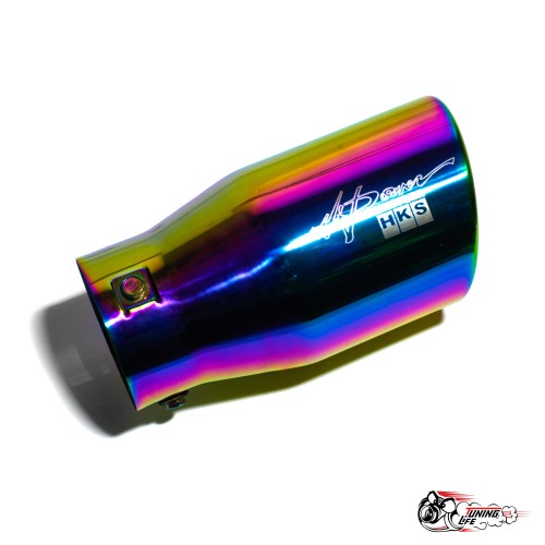 Насадка на глушитель универсальная HKS НЕО ХРОМ со скосом (Выход 100мм)
