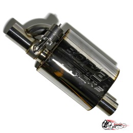 Глушитель (250мм) БОРЛА с вакуумной заслонкой 63мм ЛЕВАЯ