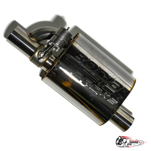 Глушитель (250мм) БОРЛА с вакуумной заслонкой 63мм ЛЕВАЯ