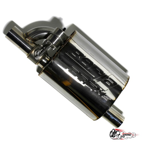 Глушитель (250мм) БОРЛА с вакуумной заслонкой 51мм ЛЕВАЯ