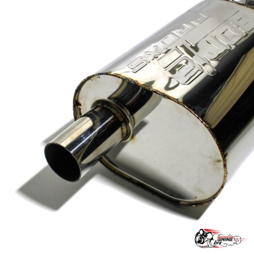 Глушитель (250мм) БОРЛА с вакуумной заслонкой 51мм ЛЕВАЯ