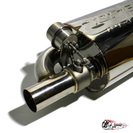 Глушитель (250мм) БОРЛА с вакуумной заслонкой 51мм ЛЕВАЯ