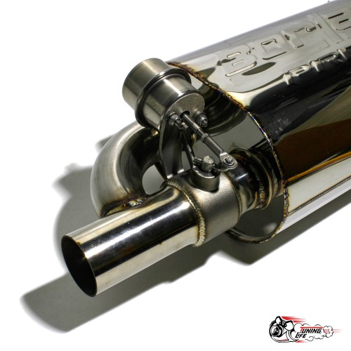 Глушитель (250мм) БОРЛА с вакуумной заслонкой 51мм ЛЕВАЯ