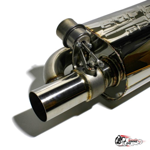 Глушитель (250мм) БОРЛА с вакуумной заслонкой 63мм ЛЕВАЯ