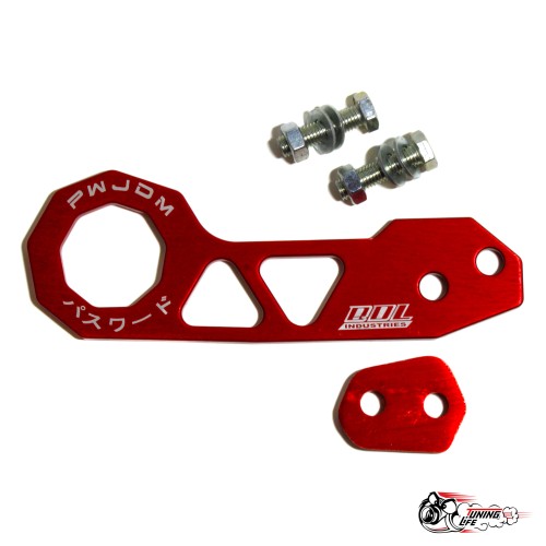 Петля буксировочная Password JDM загнутая красная