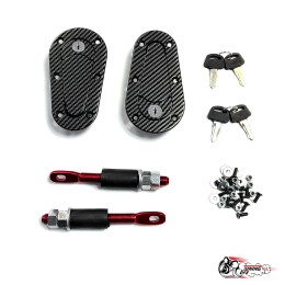 Замки капота D1 Карбон (аквапринт) с замком